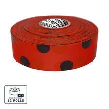 Presco Polka Dot Patterned Roll Flagging Tape 2 mil: 1-3/16 in. x 300 [12-pack]