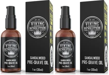 Viking Revolution Sandalwood Pre-Shave Oil for Men - Smooth, Irritation-Free