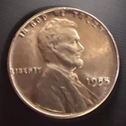 1955P Lincoln Wheat Cent Penny Poor Man's Double Die BU Actual Coin Pictured1393