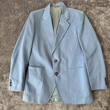 Vintage 70s Blazer Jacket Mens Leisure Suit Sport Coat Sz 38 Light Blue Disco