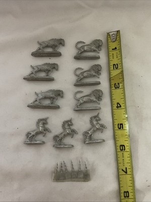 1991 Chaosism Jumping Charging Lion, Horse, Unicorn Miniatures Animal Lot