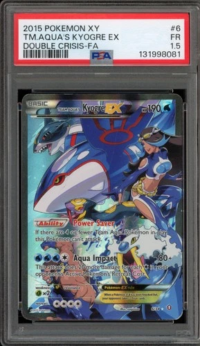 Pokemon Team Aqua's Kyogre EX Double Crisis Full Art #6 PSA 1.5