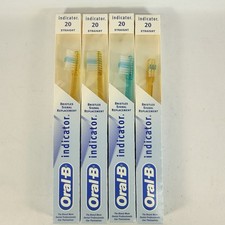 Oral B Indicator Toothbrush 20 Straight Soft Youth Child Kids VTG Lot of 4 E