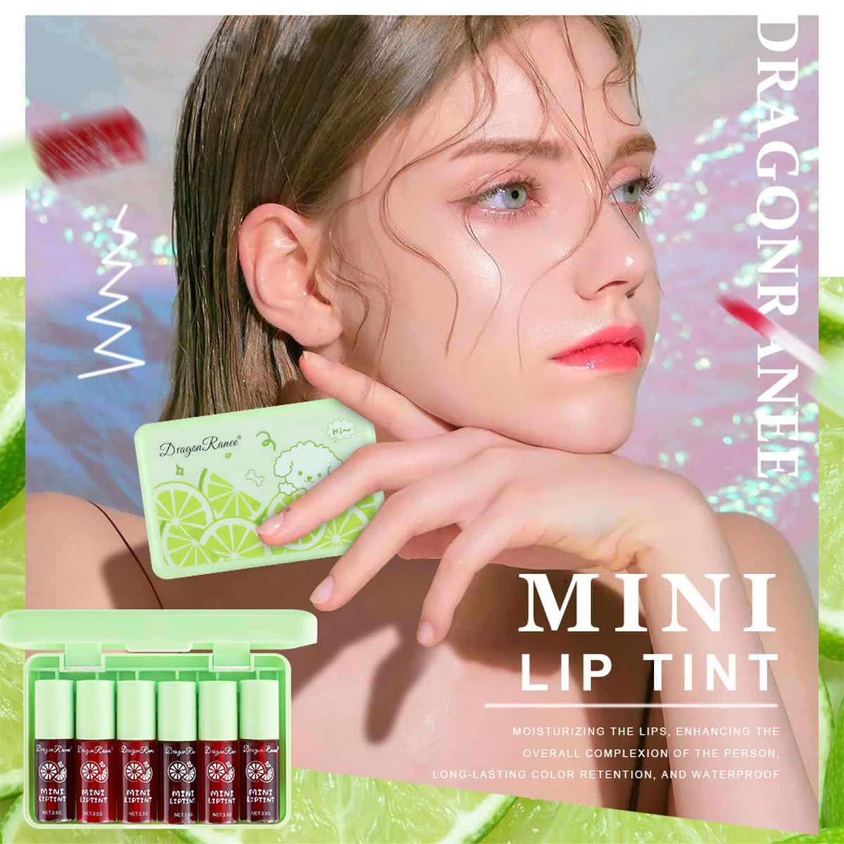 6 Colors Lemon Lip Tint Stain Set, Korean Velvet Lip Stain Lip