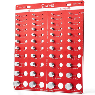 Thread Pitch Gauge & Bolt Size Checker Metric SAE Wall Mount Aluminum