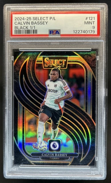 2024-25 Panini Prizm Premier League Calvin Bassey Black #1/1 Fulham PSA 9