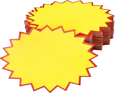 Gelbe Stern Preisetiketten - 120 Stück für Supermärkte und Shops