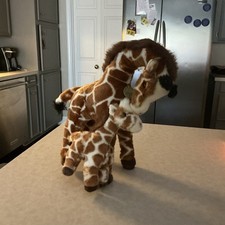 Miyoni by Aurora Giraffe Mother  Baby Calf Plush Stuffed Animal 14  