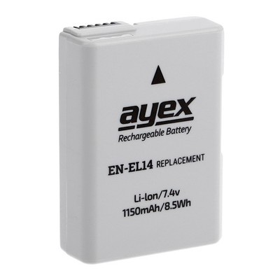 ayex EN-EL14 Akku für zB Nikon D3100 D3200 D5100 P7700 P7100
