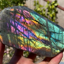 785g Natural labradorite quartz crystal freeform polished specimen healing