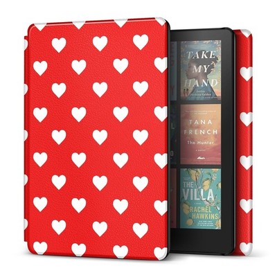 Case for Kindle Paperwhite 12th Gen 2024 - Slim Smart Auto Sleep, White Heart