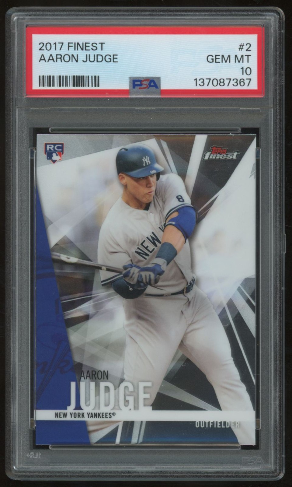 AARON JUDGE 2017 TOPPS FINEST #2 RC PSA 10