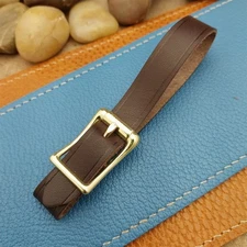 English Bridle Leather Vintage Pocket Watch Fob Strap & Brass Finish Cast Buckle