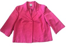 Chico s Bright Pink One Button Blazer Lined Size Size 3 XL