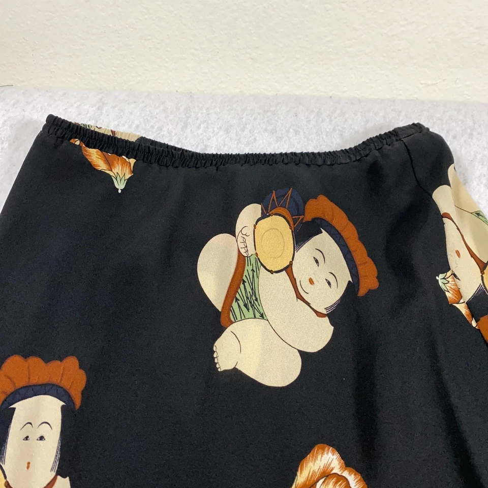 Maxi Falda Harari Mujer Seda Talla S Negra Estampado Asiático Arte para Usar Nueva con Etiquetas Foto 2 de 4