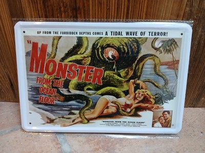 Blechschild MONSTER FROM THE OCEAN FLOOR Movie Film Horror vintage retro alt