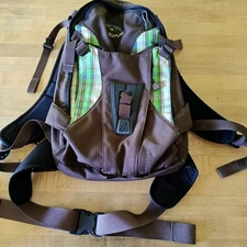 Dakine Heli Pack Brown Blue Plaid Ski Snowboard School Backpack Womens/Girls 