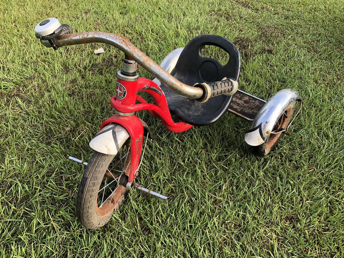 Schwinn Roadster Tricycle Red, Chrome Fenders, Child's 3