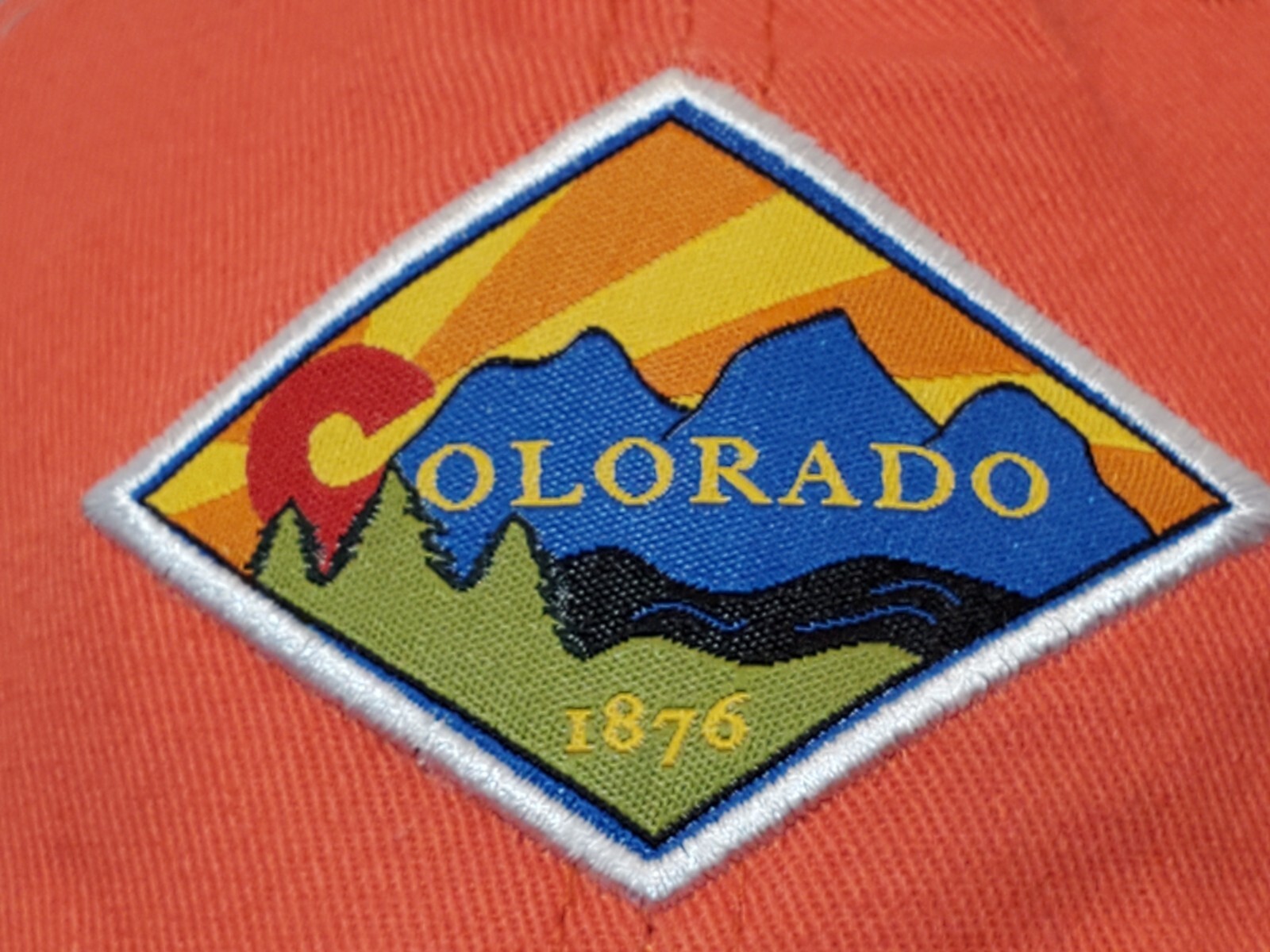 Colorado Patch Hat Cap Orange Logo Adjustable OSF… - image 1