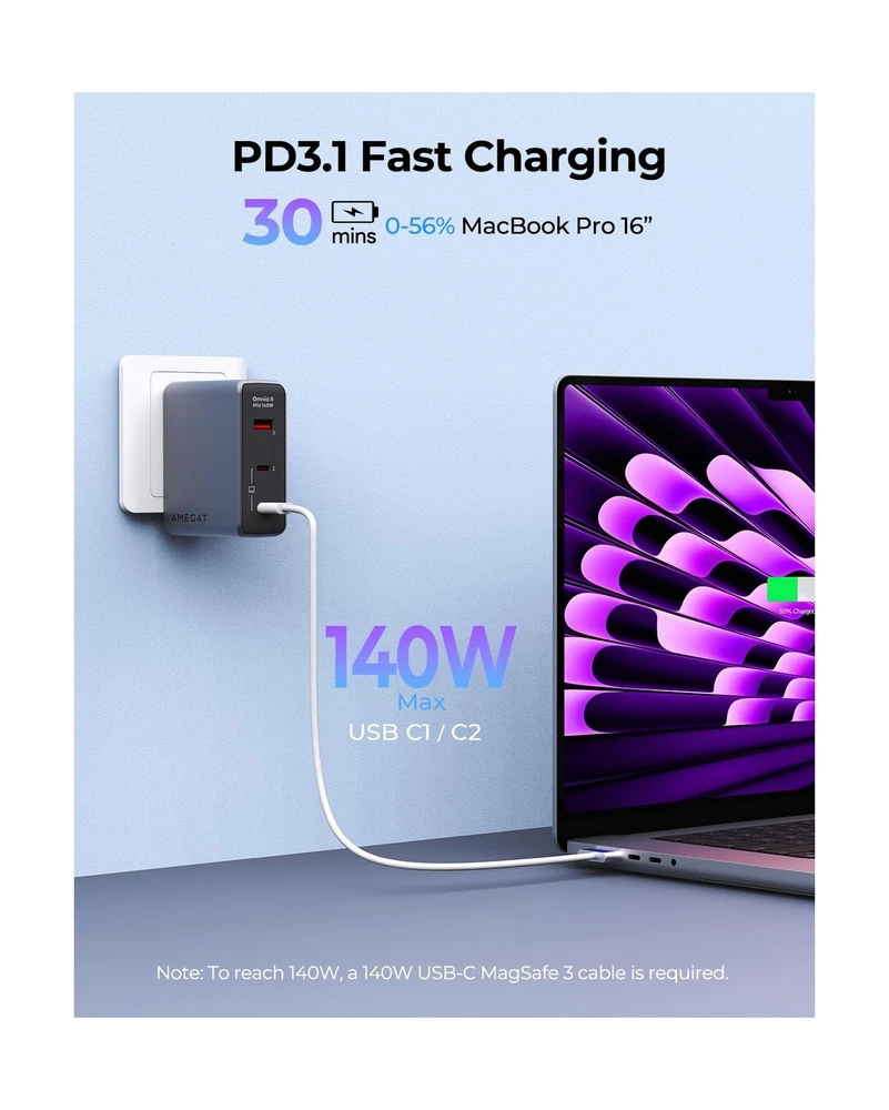 140W 27600mAh PD 3.1 Power Bank with 3 Ports Fast Charging USB C Portable Battery Pack