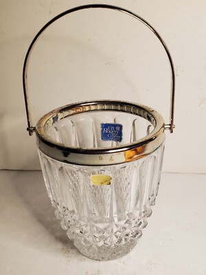 Vintage FB Rogers Silver Company 24% Lead Crystal Ice Bucket