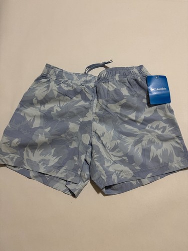 Columbia Sandy River II Printed Shorts Blue Floral Size XS Elastic Waist (c93)