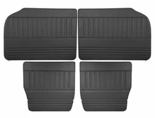 1955 1956 1957 Tri Five Four Door Wagon Flat Door Panels - Charcoal Black Vinyl