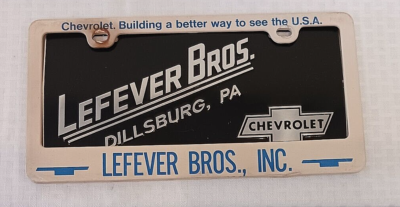Vintage 1980s Chevy Dealer Metal License Plate Chevrolet LEFEVER