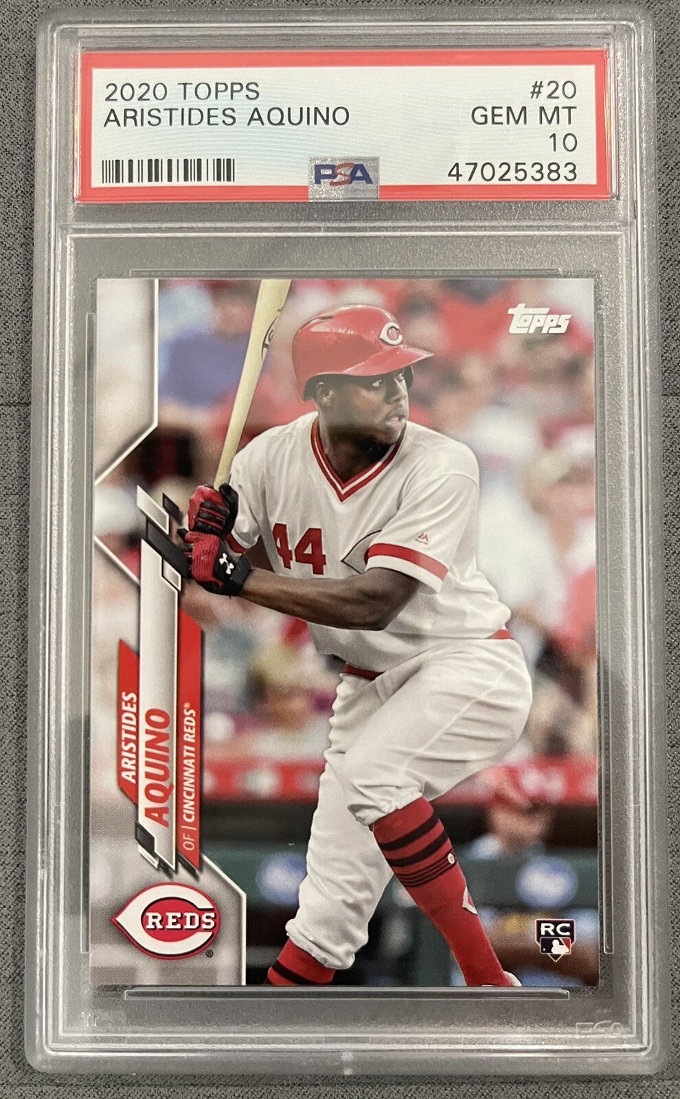 2020 Topps #20 Aristides Aquino Cincinnati Reds RC Rookie PSA 10 GEM MINT