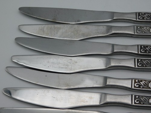 39 Pieces Vintage Gold Standard Stainless Flatware Night Blossom Japan MCM - Picture 3 of 22