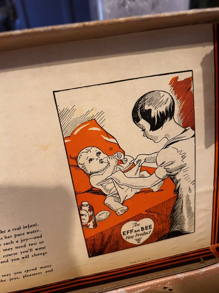 Muñeca bebé Dy-Dee vintage en caja original, ojos marrones 1934 Foto 3 de 4