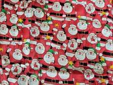 Medium Scrub Top Christmas Holiday Red Santa Stars Peaches Uniforms