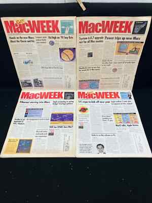 MACWEEK MAGAZINE, LOT OF 4, 1990, VOLUME 4, ISSUES 37,38,41,42