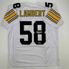 Facsimile Autographed Jack Lambert Pittsburgh White Reprint Jersey Size Men's XL
