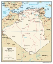 Algeria Road Highway Transportation Map Country Nation Poster Print