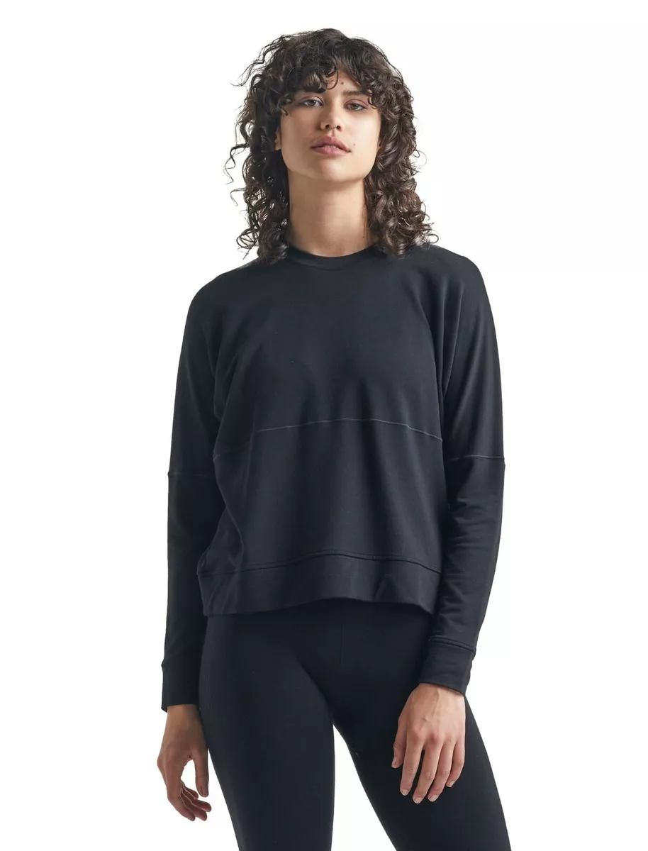 Icebreaker Women's Cool Lite Momentum Long Sleeve Crewe Top, Black, Merino S