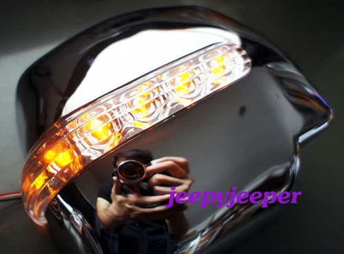 R CHROME MANUAL MIRROR COVER LED TOYOTA HIACE COMMUTER 2005-2008 BLUE ORANGE