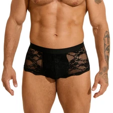 See Through Man Lace Underwear Mans Briefs Boxer Shorts Underpants Boxer Briefs