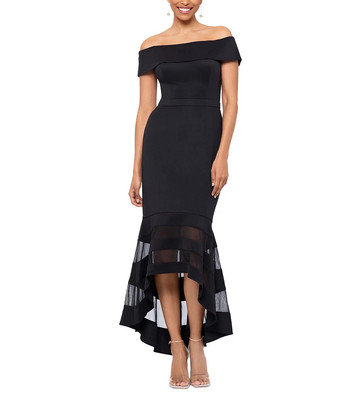 X by XSCAPE Illusion High-Low Fit & Flare Dress 12B 2234