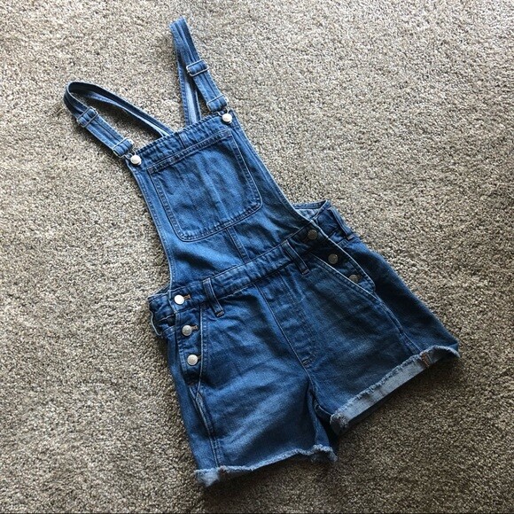 Madewell Adirondack denim overall shorts size XXS ext… Gem
