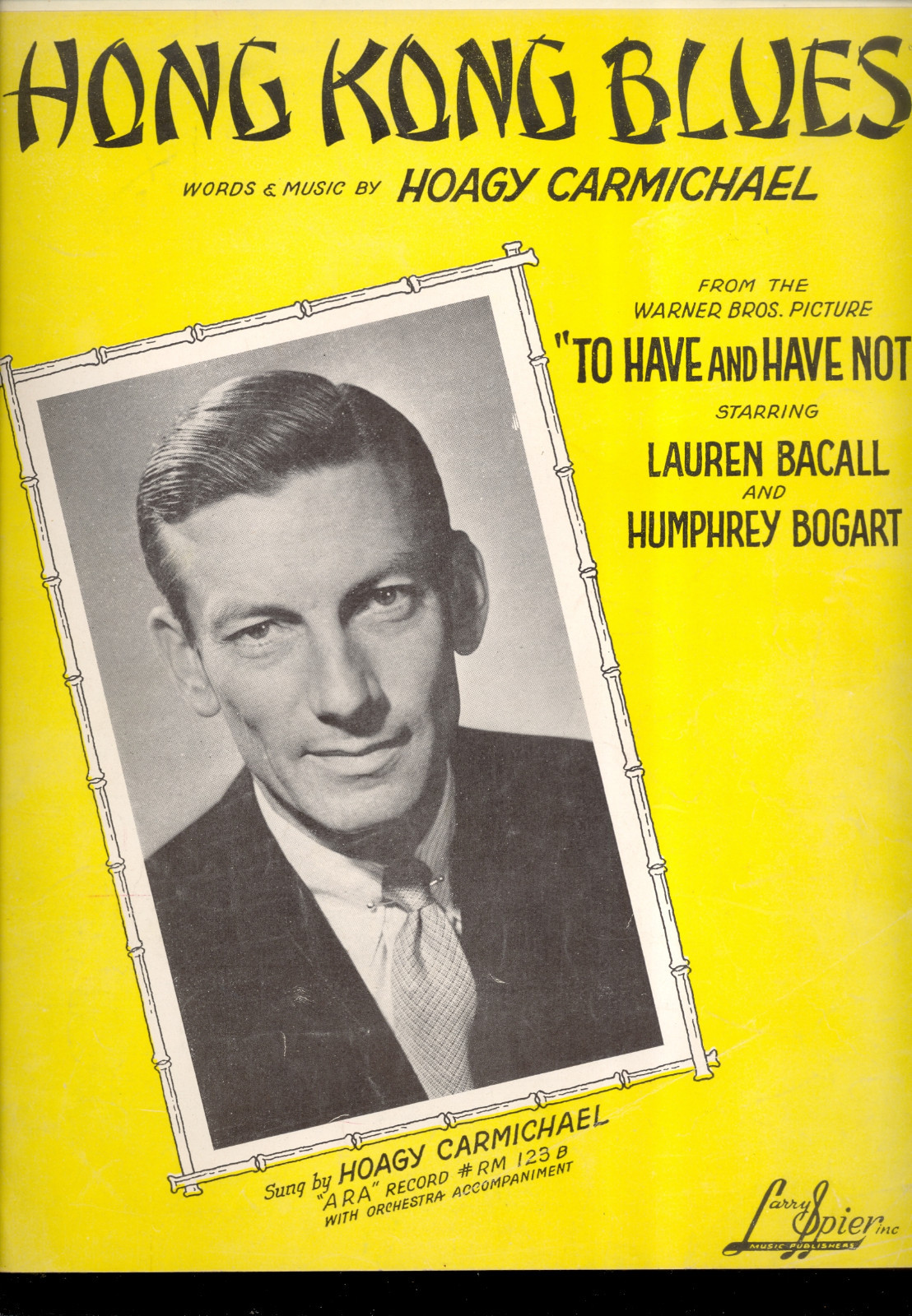 TO HAVE & HAVE NOT Sheet Music "Hong Kong Blues" Hoagy Carmichael eBay