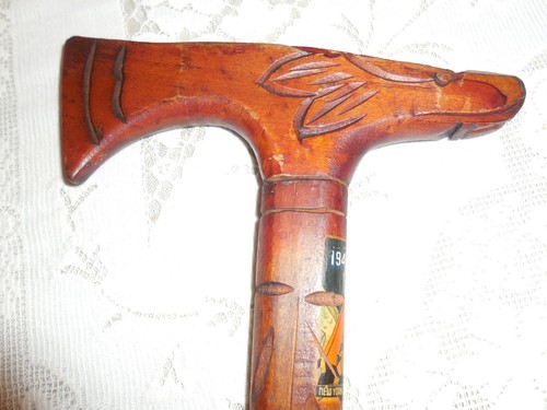 Unique Vintage Tomahawk  Folk Art Walking Stick