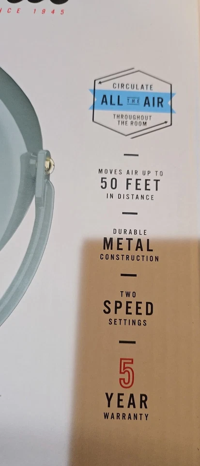 Ventilador circulador de aire Vornado JR verde azulado opaco. Metal duradero, el aire se mueve hasta 50 pies  Foto 4 de 4