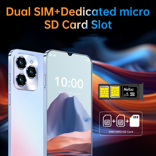 Telefono Cellulare Senza Contratto, 4G LTE Android, Schermo Da 6,3 Pollici, Dopp - Foto 7 di 12