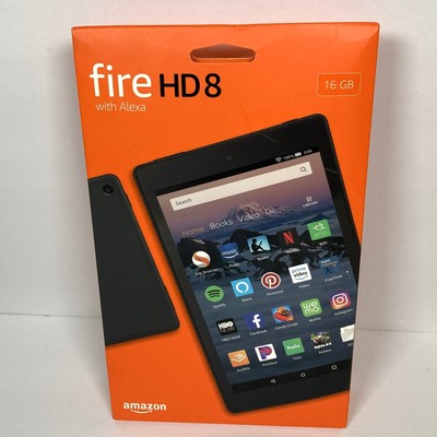 Amazon Fire HD 8,  8 Inch Tablet, 16GB, 8th Generation, Black, NEW, Sealed Box