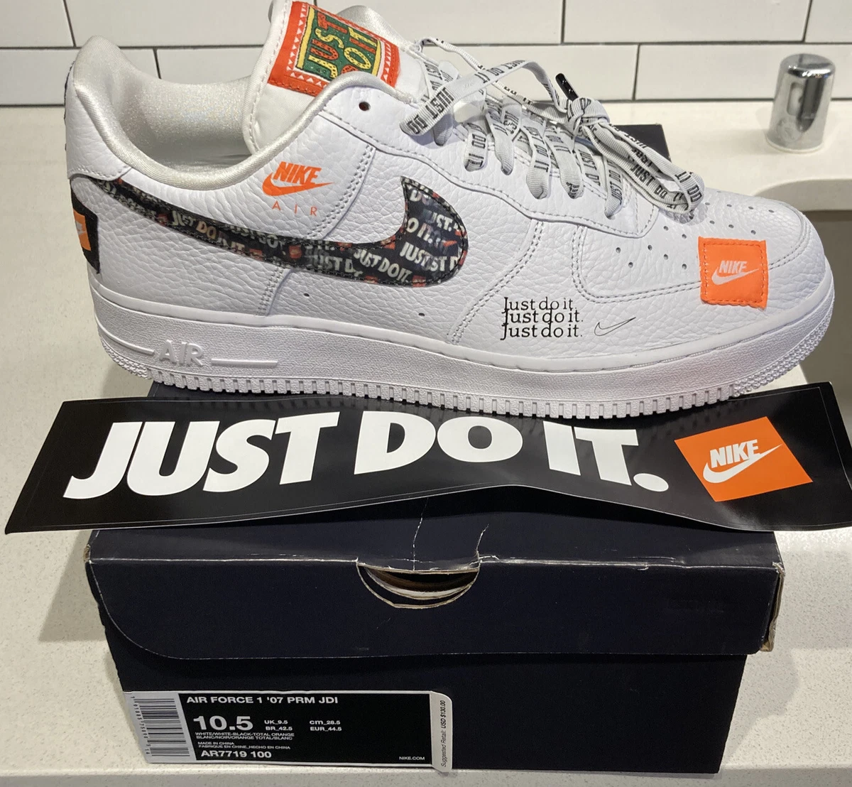 Nike Air Force 1 Low &#039;07 Premium Just It 2018 New Box DS Size 10.5 191885758985 | eBay