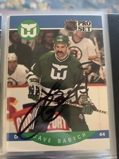 Dave Babych autographed WHALERS Pro Set hockey card