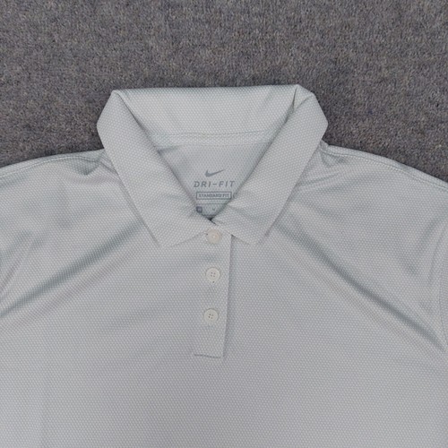 Nike Victory Texture Polo Shirt Womens Medium White Dri-Fit Breathable Golf New - Picture 9 of 21