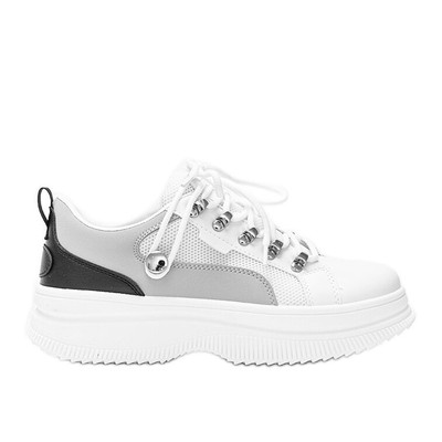 SNEAKERS CON SUOLA ALTA BIANCHE GLITTER