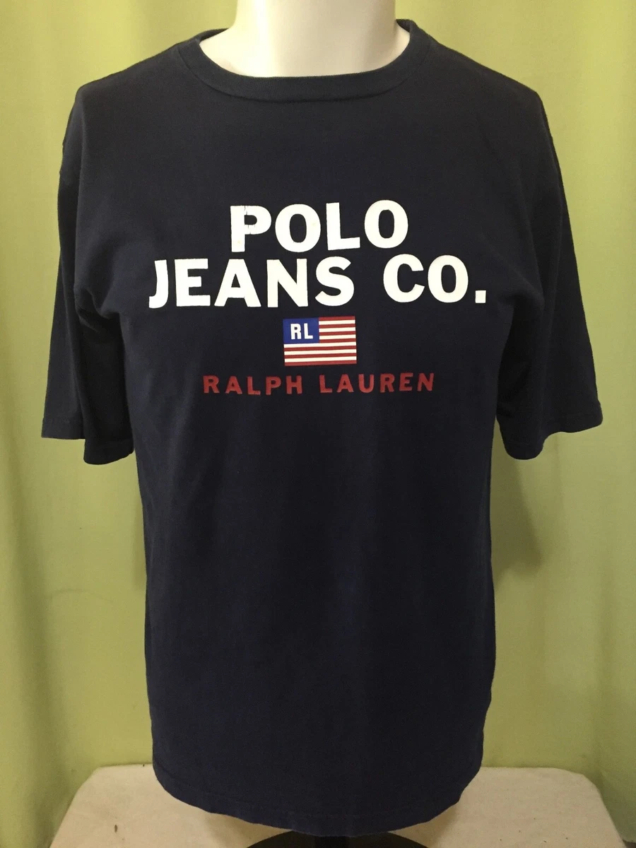 Polo Co. Spellout Ralph Lauren Men's Dark Blue T Shirt Size XL RN 0103446 | eBay